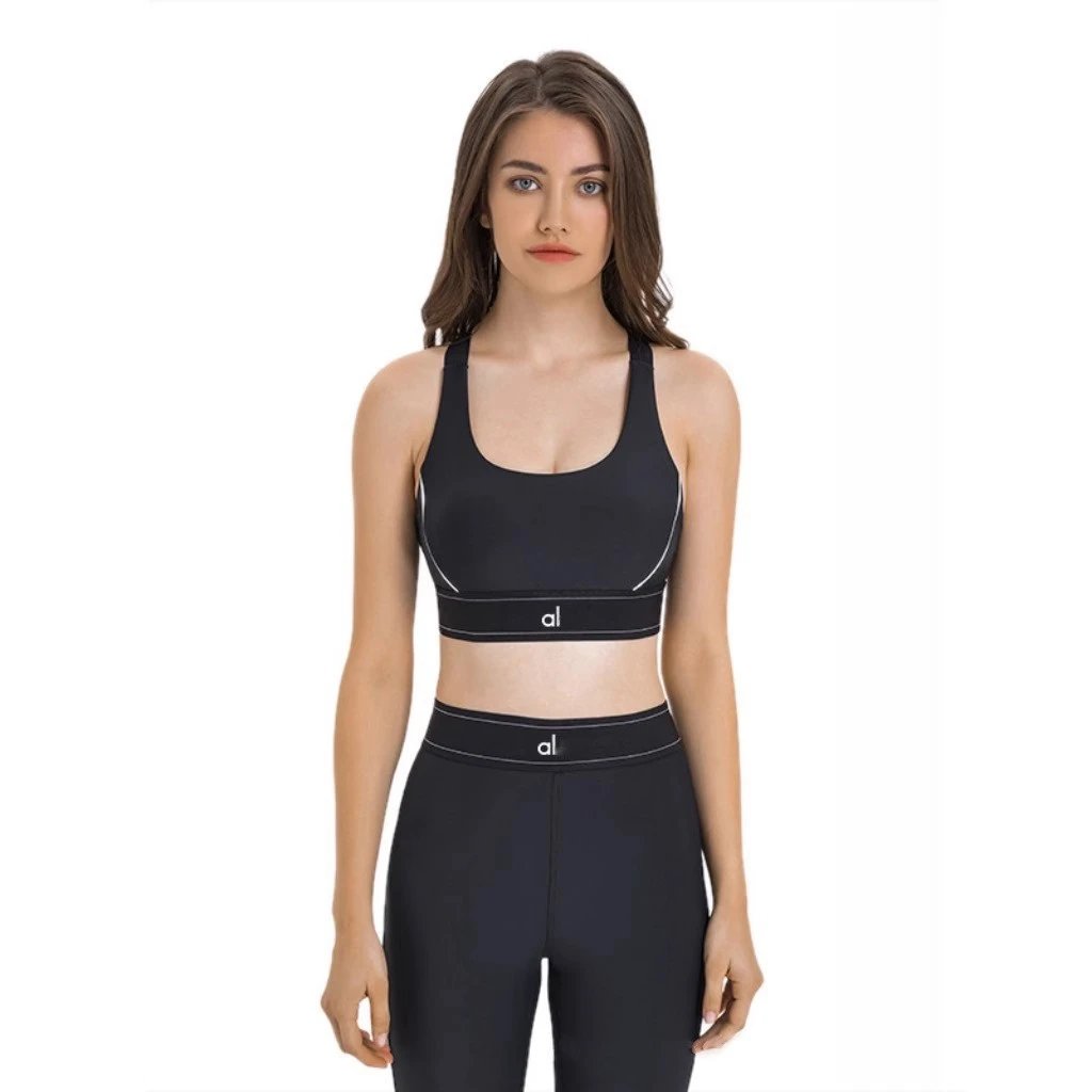 Alo Yoga White High-Waisted Leggings And Sports Bra Set