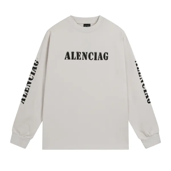 Balenciaga Alenciac Oversized Long-Sleeve T-Shirt Beige - 1