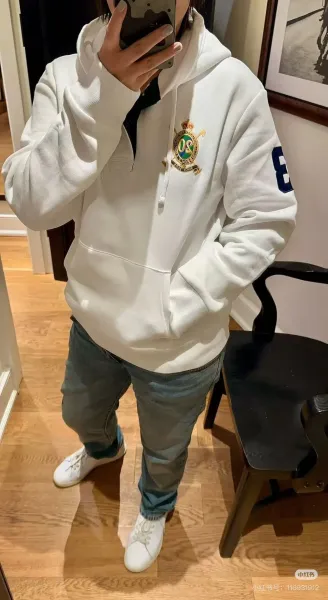 Ralph Lauren Polo 20th Anniversary Hoodie Navy and White - 5