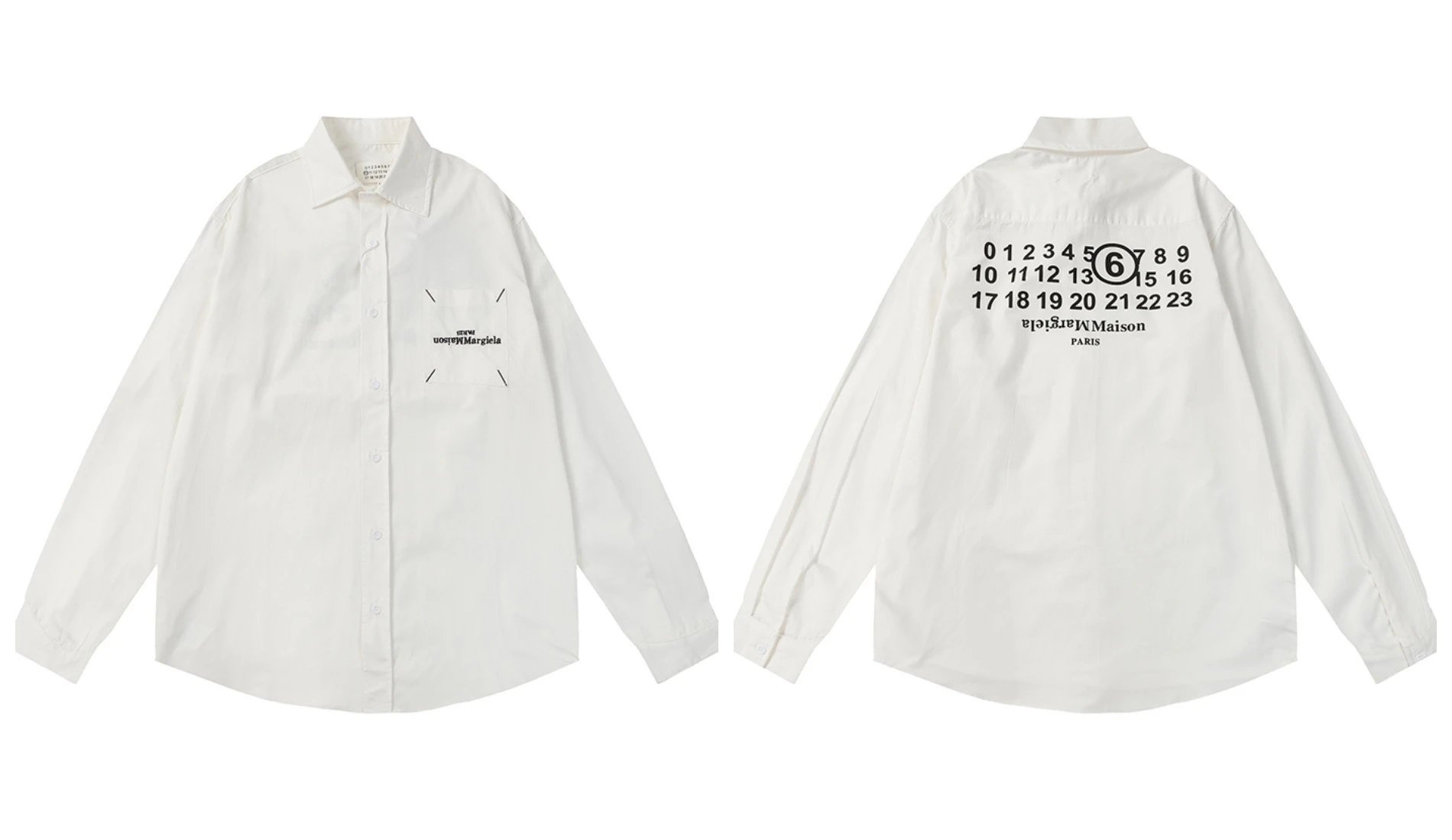 Maison Margiela Replica Numeric Print Shirt White - 5