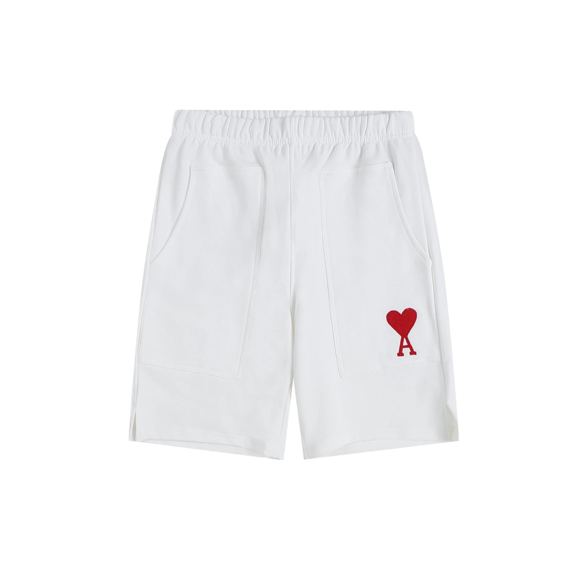 Ami Paris Heart Logo Drawstring Shorts Black - 44