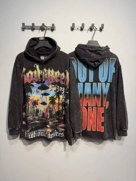 Philipp Plein x Motley Crue Out of Many, One Acid Wash Hoodie - 1