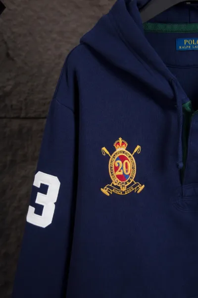 Ralph Lauren Polo 20th Anniversary Hoodie Navy and White - 16