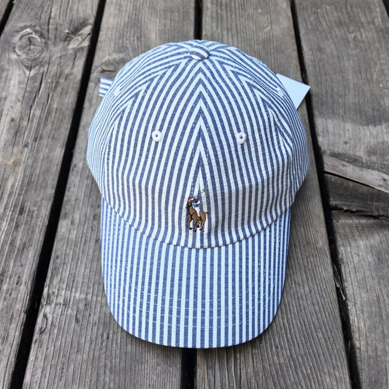 Polo Ralph Lauren Striped Baseball Cap Navy and White - 1