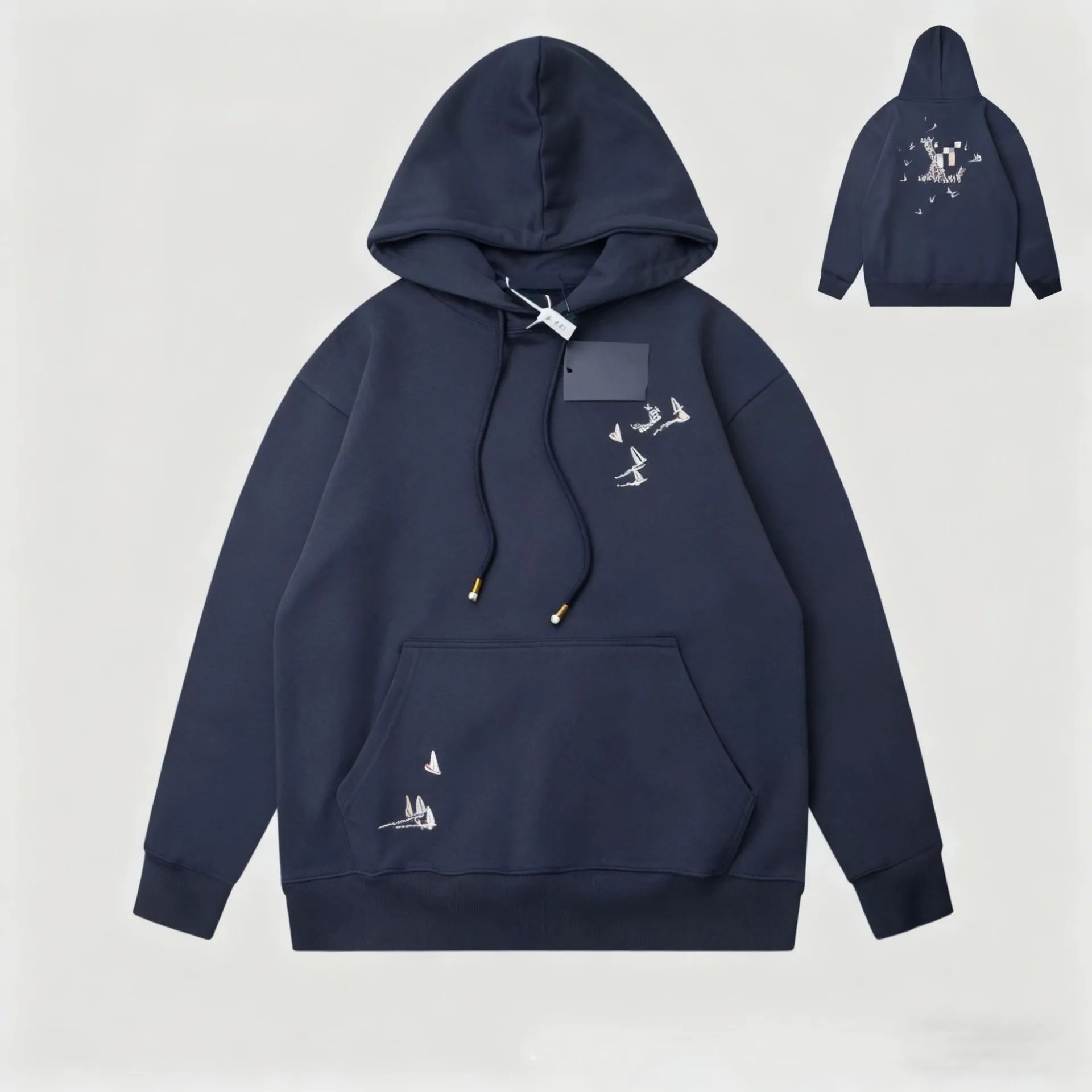 Letter Embroidered Rope Hoodie photo 2