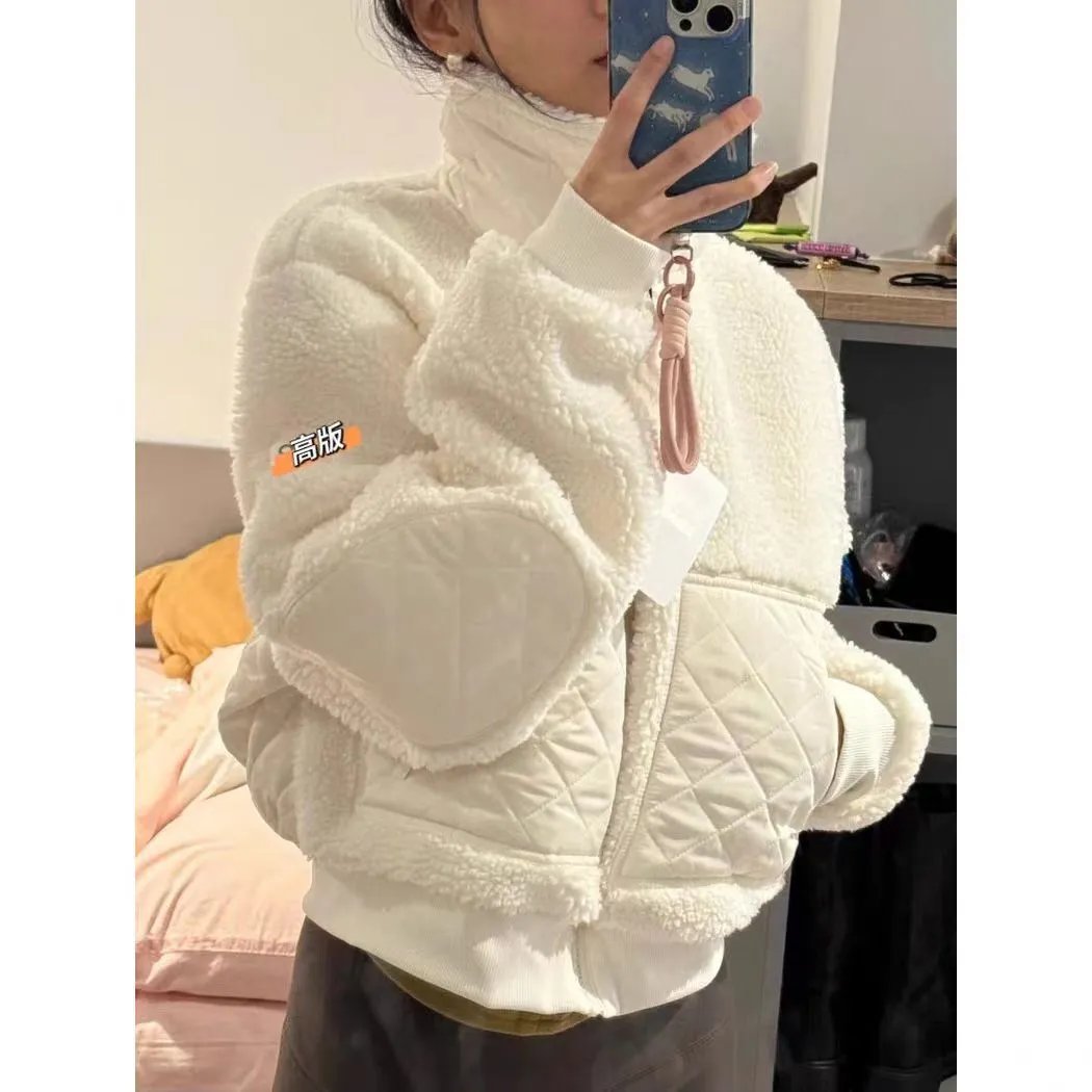 Alo Yoga Sherpa Fleece Zip-Up Cropped Jacket