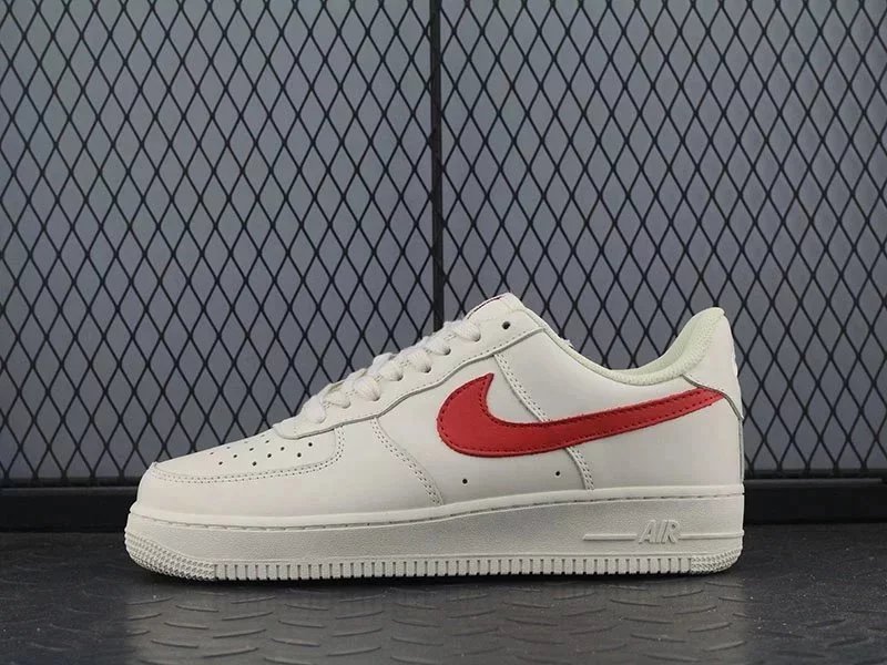 Beige and red low-top