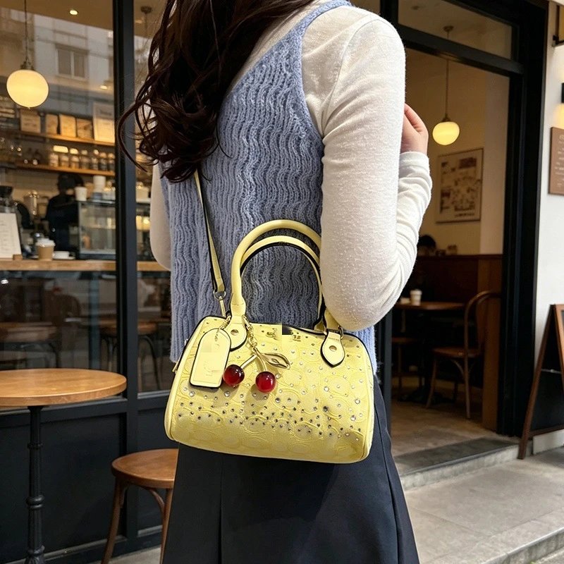 Coach Mini Bowler Bag Assorted Colors Embossed Leather Handbag