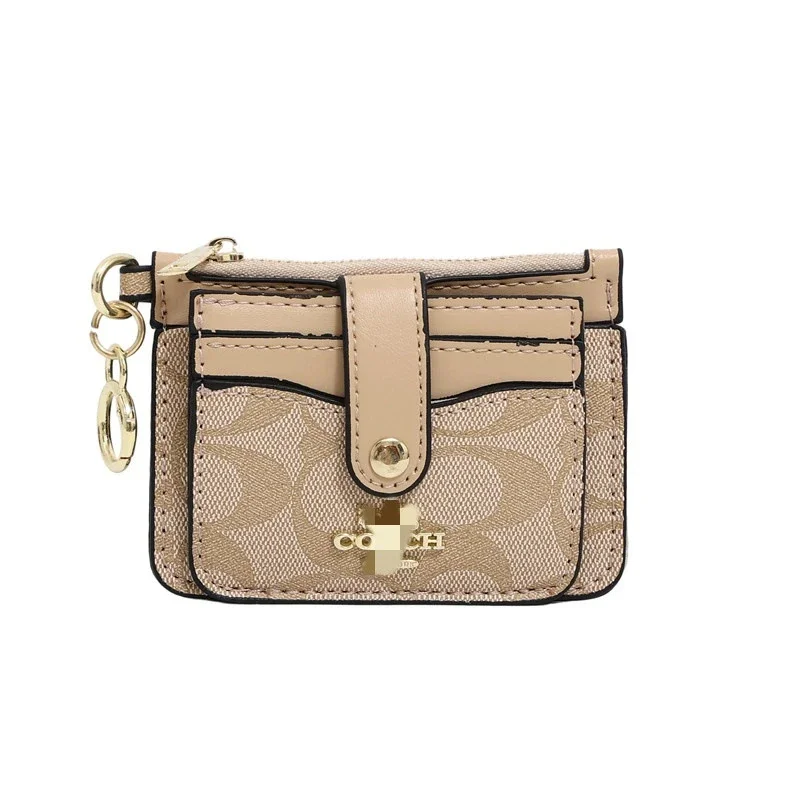 Coach Signature Beige Card Holder