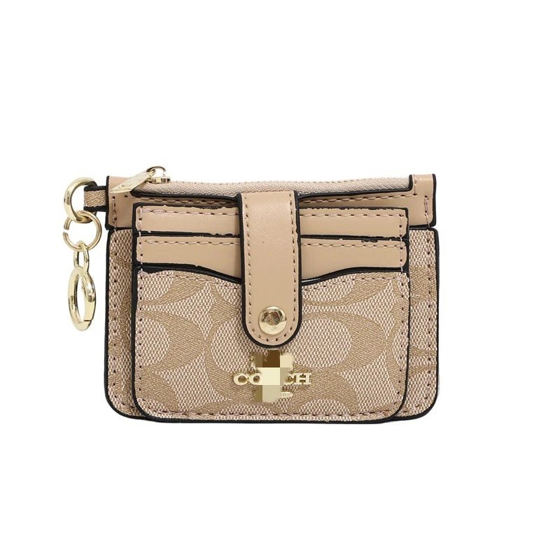 Coach Signature Beige Card Holder