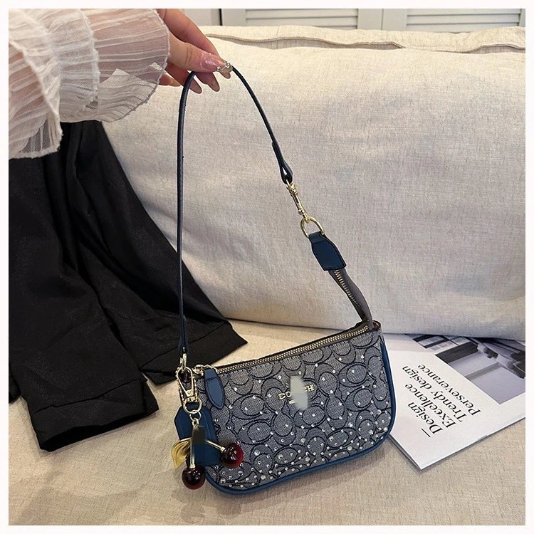 Coach Denim Signature Mini Crossbody Bag Blue - 10