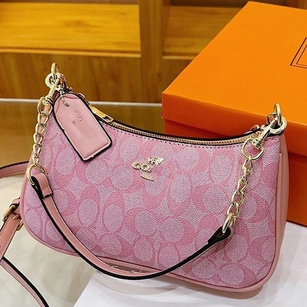 Coach Swagger Brown Monogram Crossbody Bag