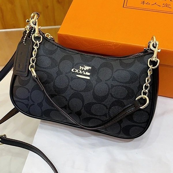 Coach Swagger Brown Monogram Crossbody Bag