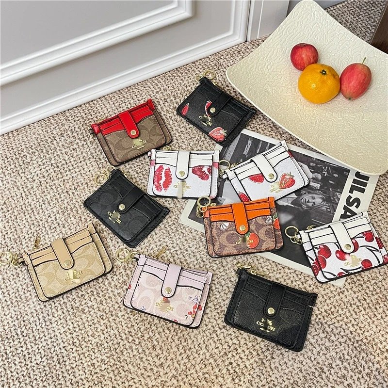 Coach Mini Cardholder Assorted Colors Fruit Print Wallets