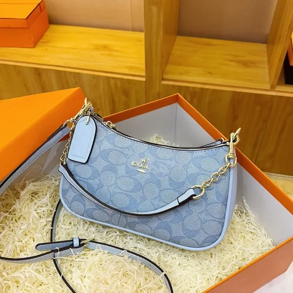 Coach Signature Print Mini Hobo Bag in Mint Green Shoulder Bags - 6