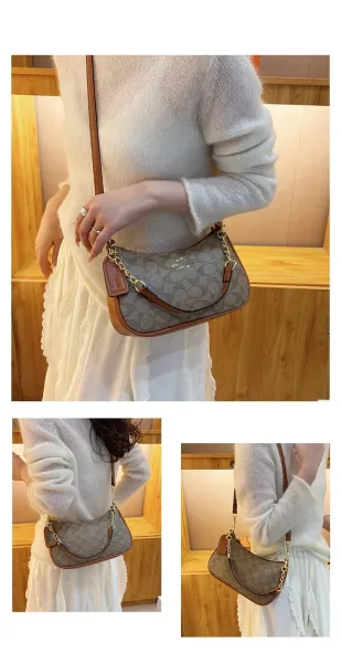 Coach Signature Print Mini Hobo Bag in Mint Green Shoulder Bags - 9
