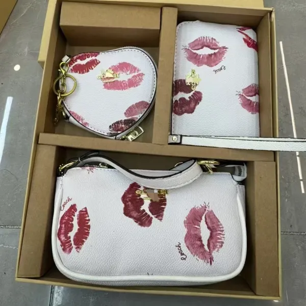 Coach Citrus Print Signature Set: Wristlet, Coin Purse, and Crossbody Pouch Clutches - 10