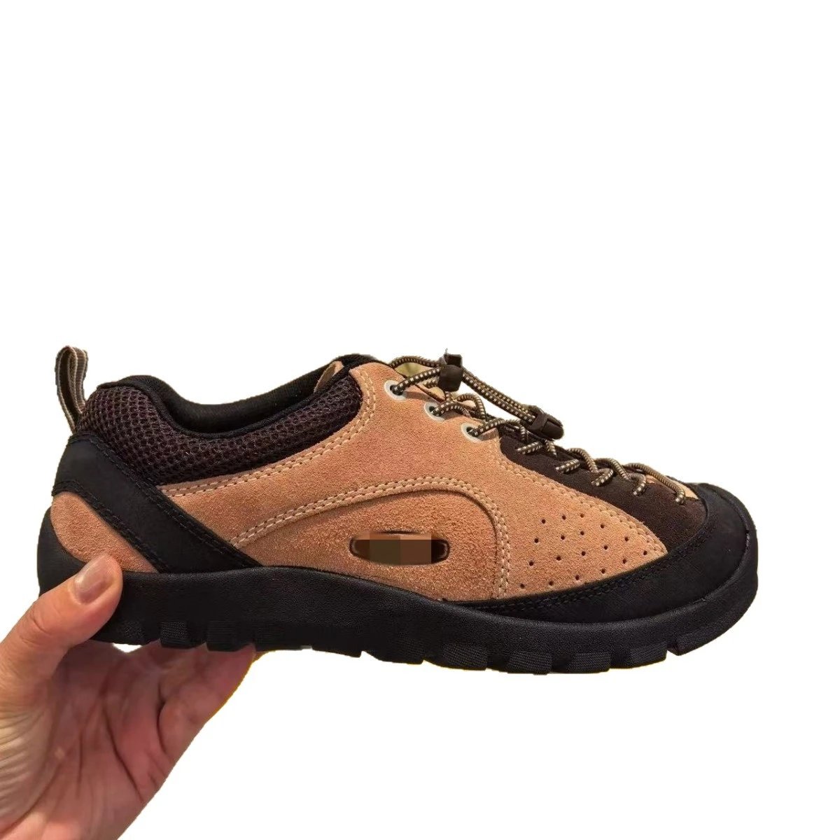 Suede Low Top Beige Green Outdoor Walking Shoes