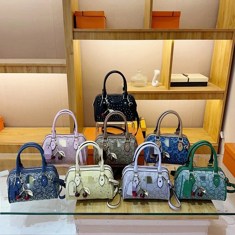 Coach Mini Bowler Bag Assorted Colors Embossed Leather Handbag