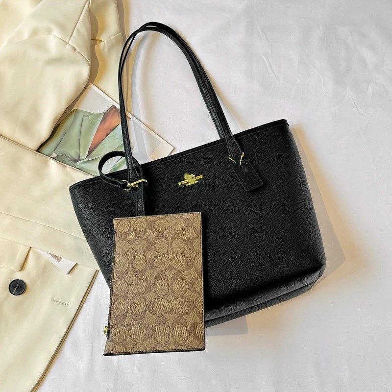 Coach Carryall Brown Black Burgundy Beige Cream Tan Monogram Tote Bag