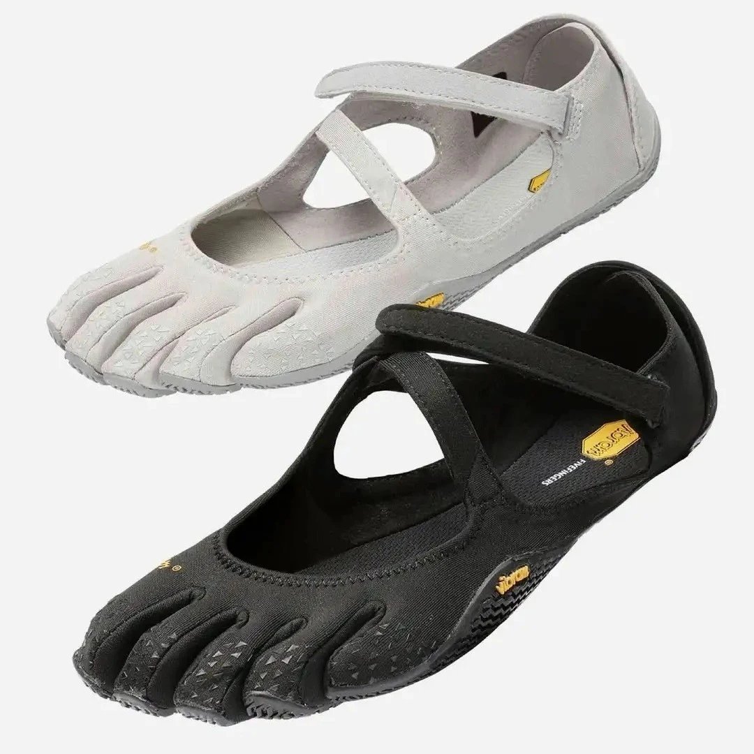 Vibram Five Fingers White Black Ballet Style Footwear