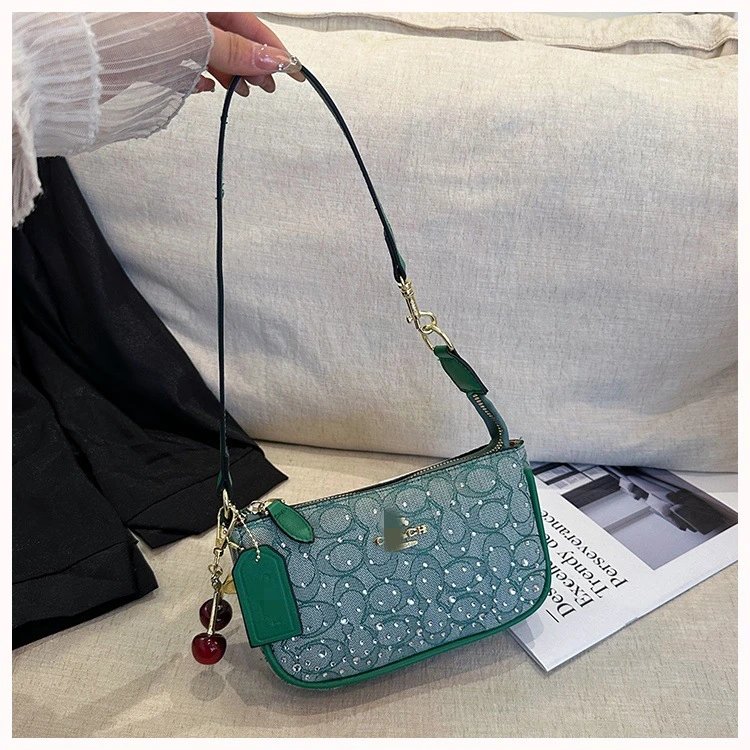 Coach Denim Signature Mini Crossbody Bag Blue - 8