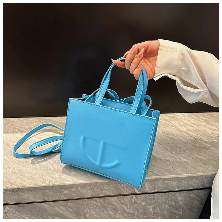 Telfar Mini Shopping Bag Cyan Blue Shoulder Bag - 14