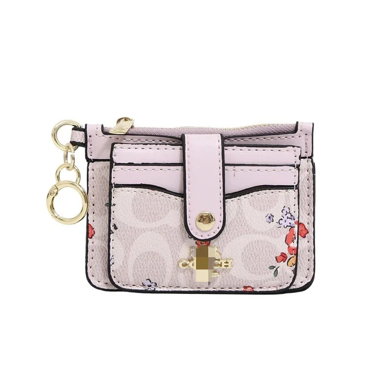 Coach Pink Floral Keychain Wallet