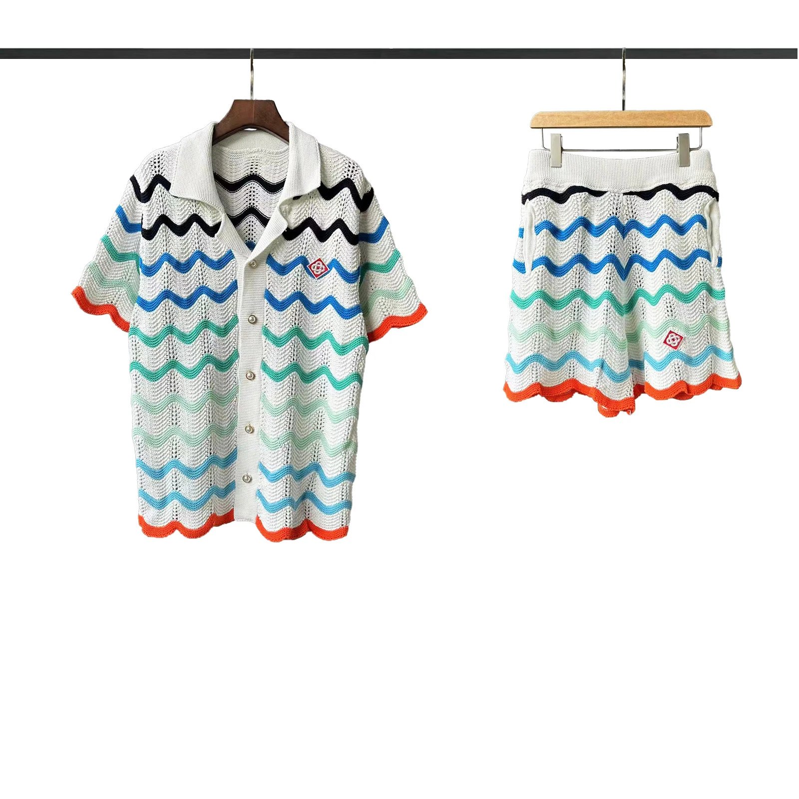 Gucci Zigzag White Knit Set (Cardigan and Skirt)