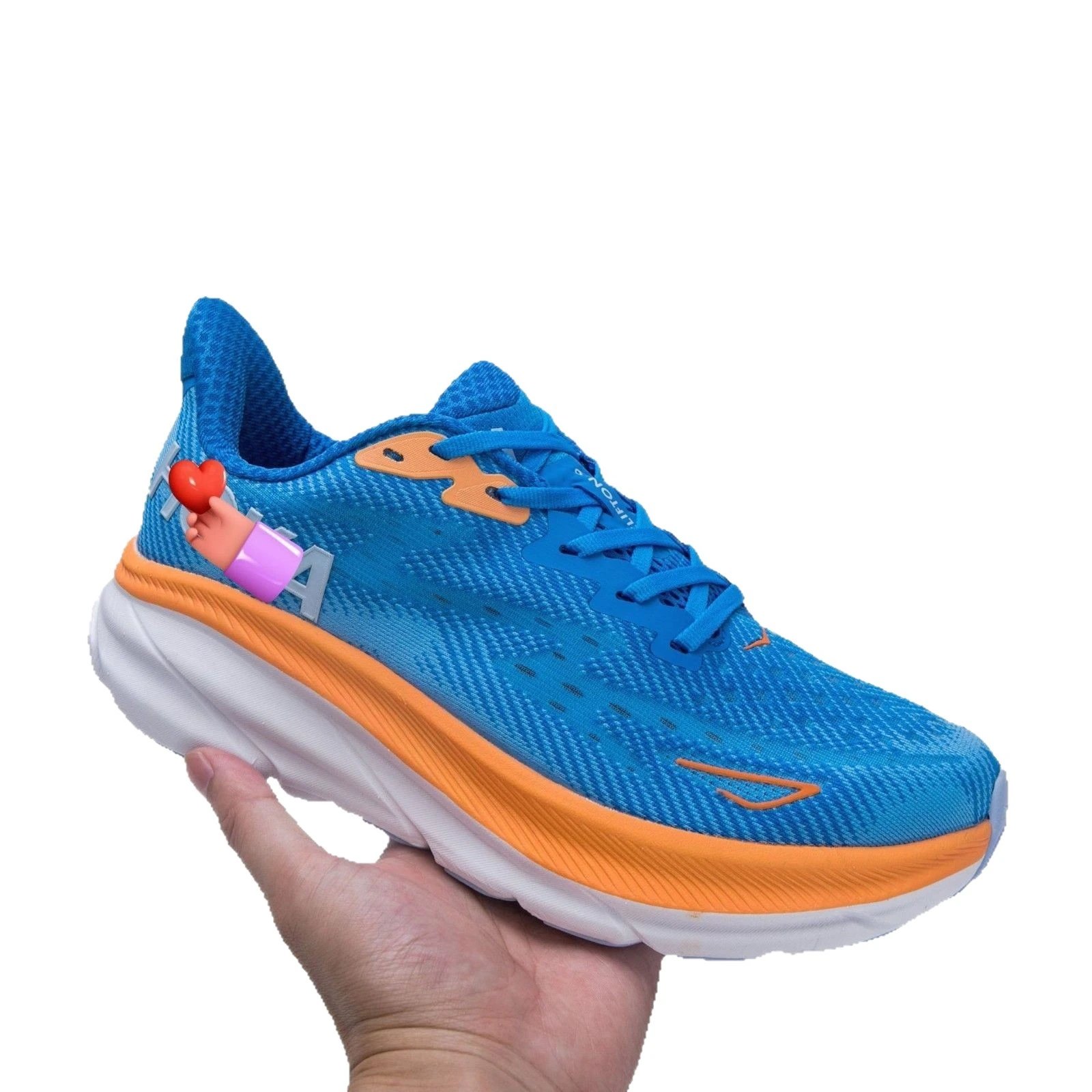 Hoka Clifton 9 White Pink Yellow Casual Running Shoes