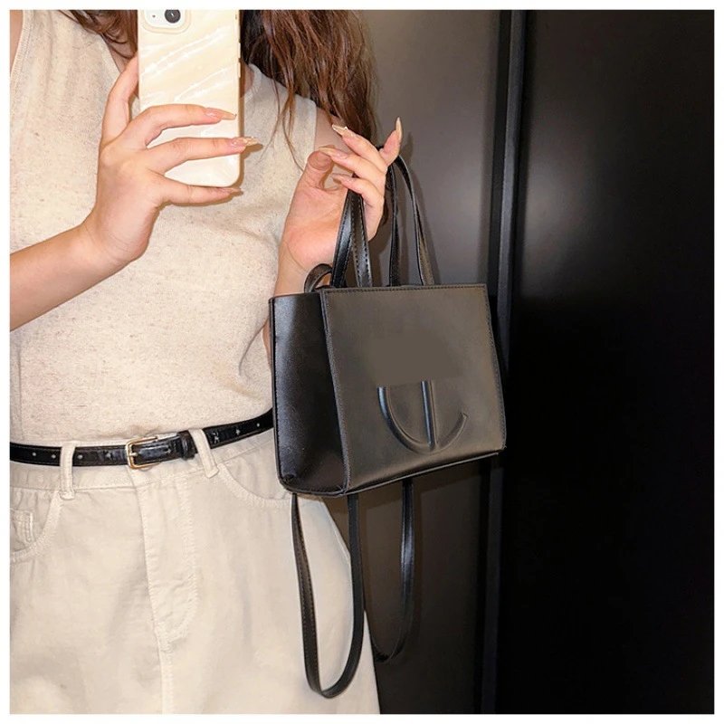 Minimalist Tote Bag Red Yellow Pink White Beige Green Orange Peach Black Blue Structured Handbag