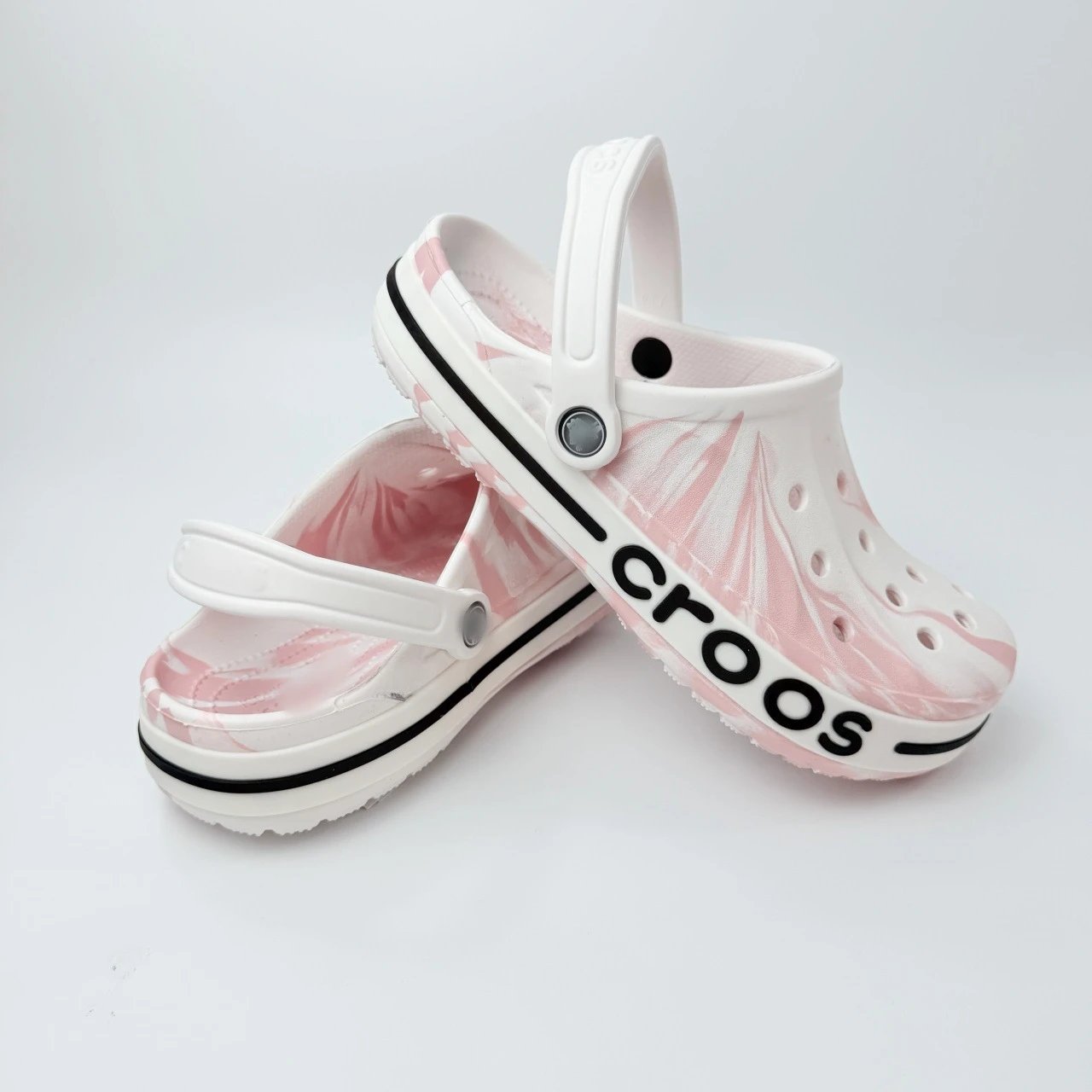 Crocs Classic Clog Neon Yellow Swirl White Sandals - 17