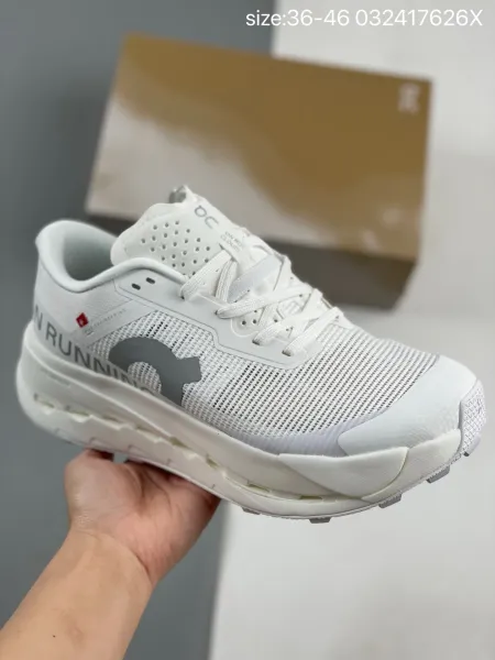On Running Cloudmonster White Gray Sneakers Running Shoes - 1