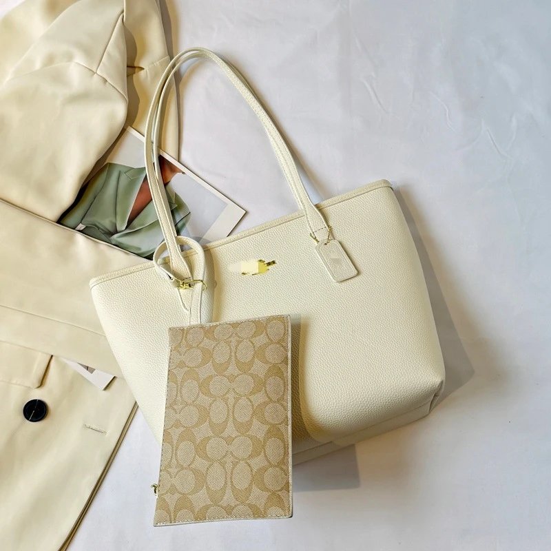 Coach Carryall Brown Black Burgundy Beige Cream Tan Monogram Tote Bag