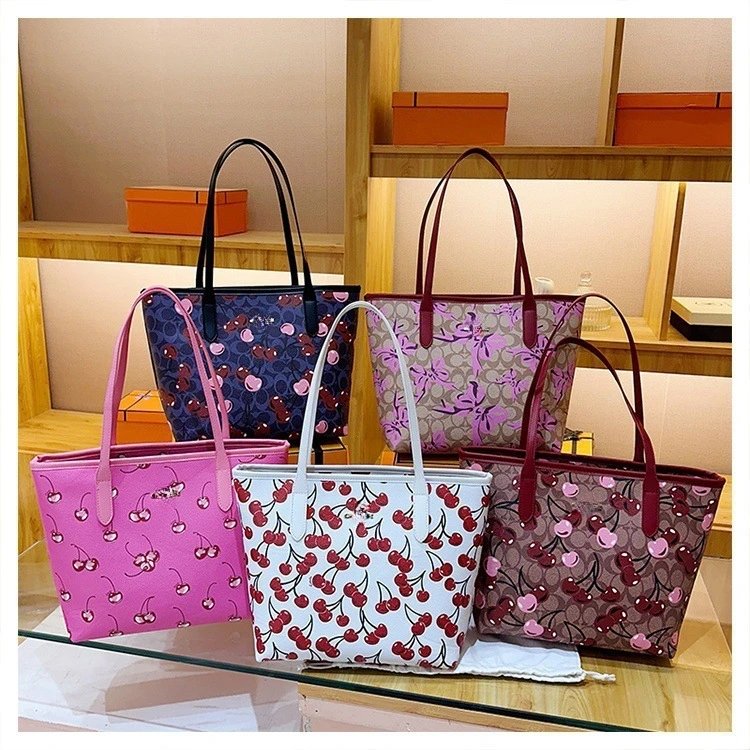 Coach Cherry Print Tote Bag Set with Wristlet - 15
