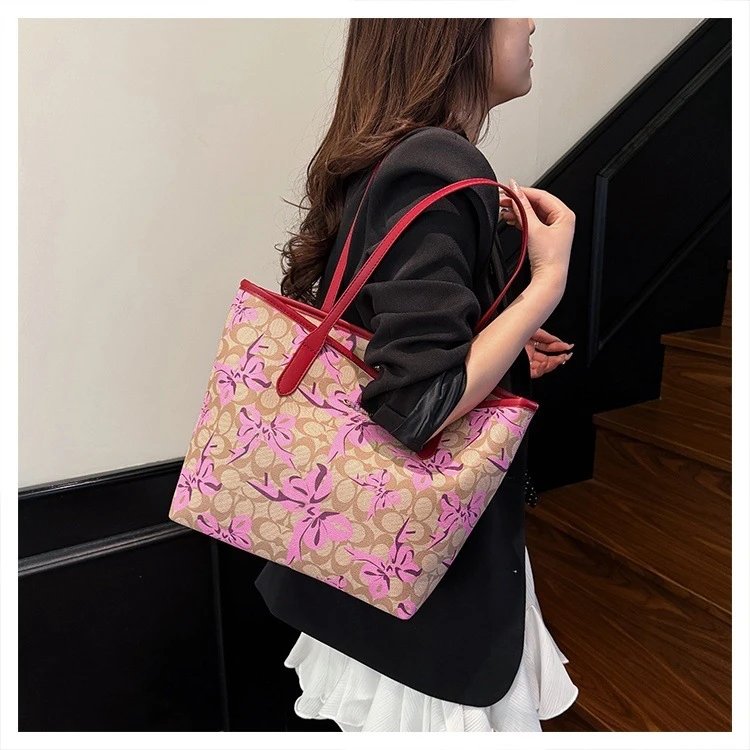 Coach Cherry Print Tote Bag Set with Wristlet - 17