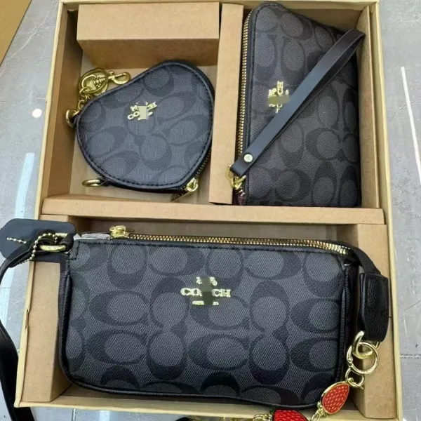 Coach Citrus Print Signature Set: Wristlet, Coin Purse, and Crossbody Pouch Clutches - 2
