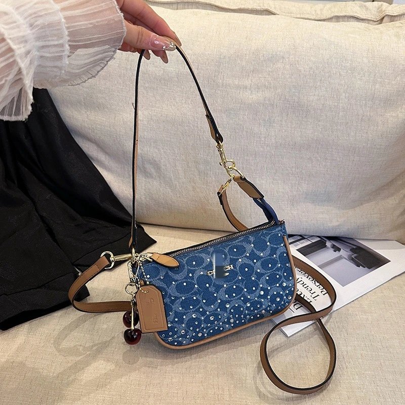 Coach Mini Bag Multi Color Embossed Leather Crossbody