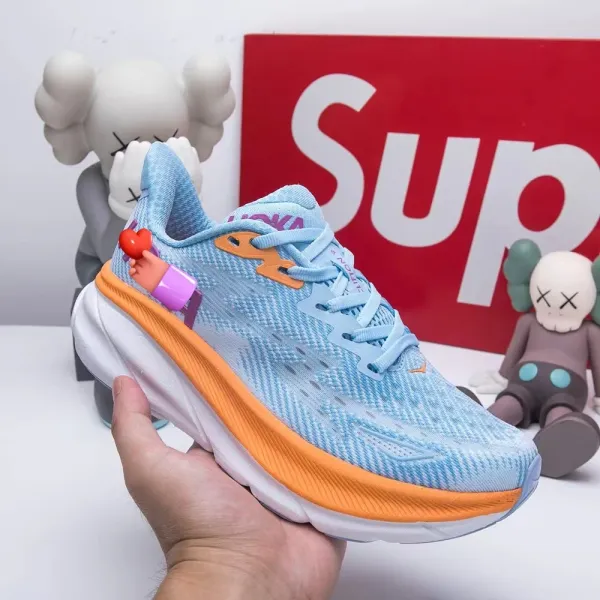 Hoka Bondi X KAWS Light Blue Orange Running Shoes - 1