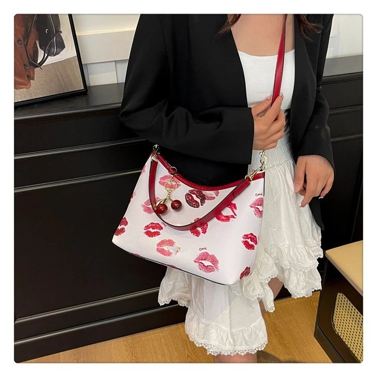 Coach Signature Cherry Charm Hobo Bag Black - 13