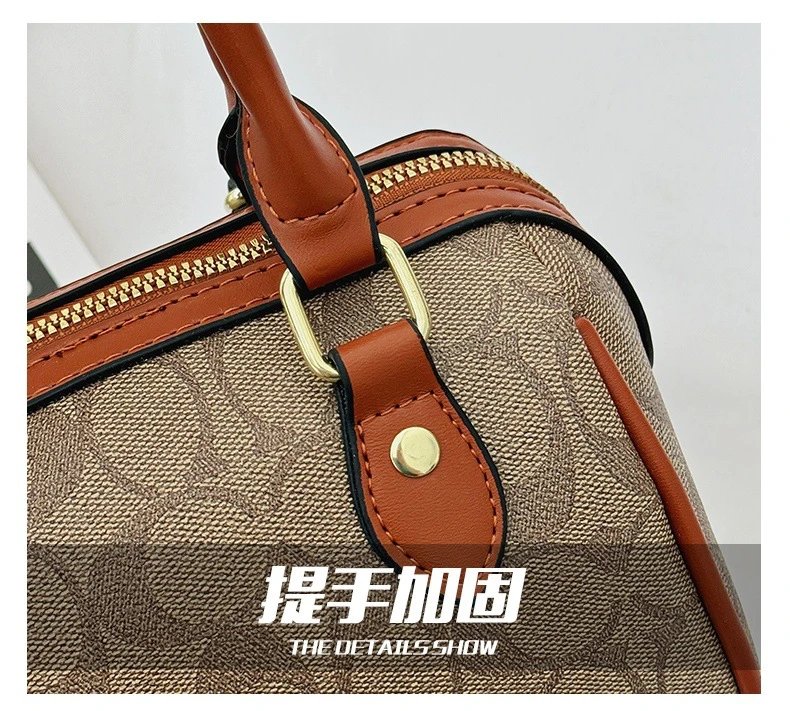 Coach Cherry Charm Boston Bag Brown Handbags - 5