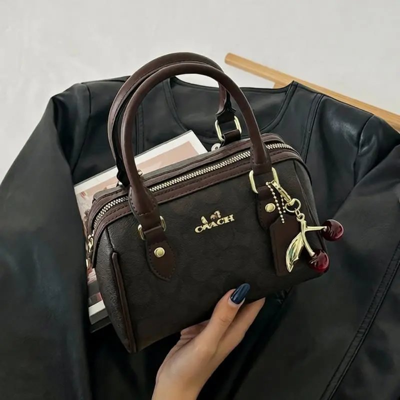 Coach Mini Bowler Bag Beige Brown Black Pink White Monogram Cherry Charm
