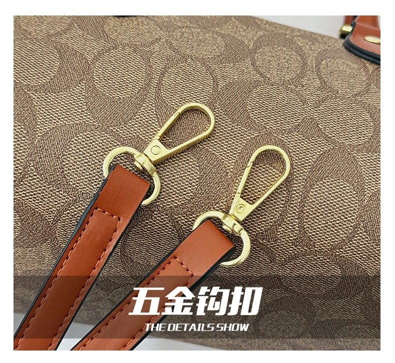 Coach Cherry Charm Boston Bag Brown Handbags - 7