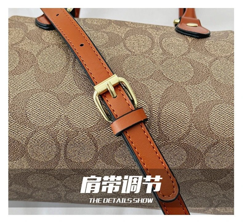 Coach Cherry Charm Boston Bag Brown Handbags - 6