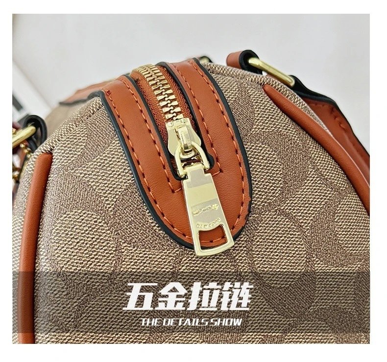 Coach Cherry Charm Boston Bag Brown Handbags - 9