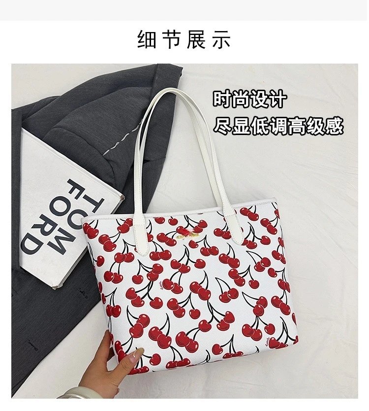 Coach Cherry Print Tote Bag Set with Wristlet - 4