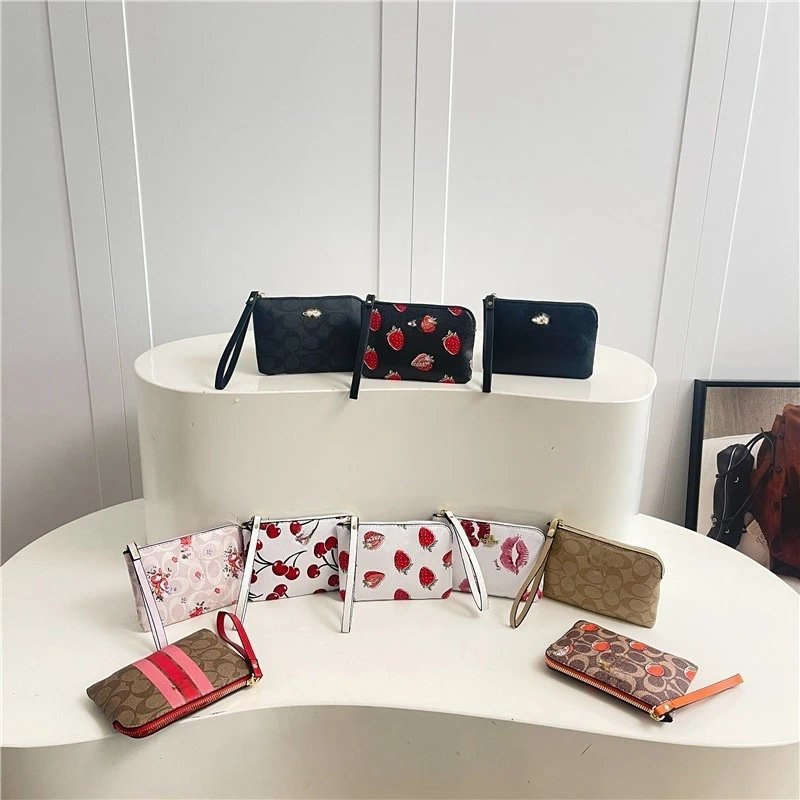 Coach Wristlet Collection Multicolor Floral Cherry Strawberry Print Wallets