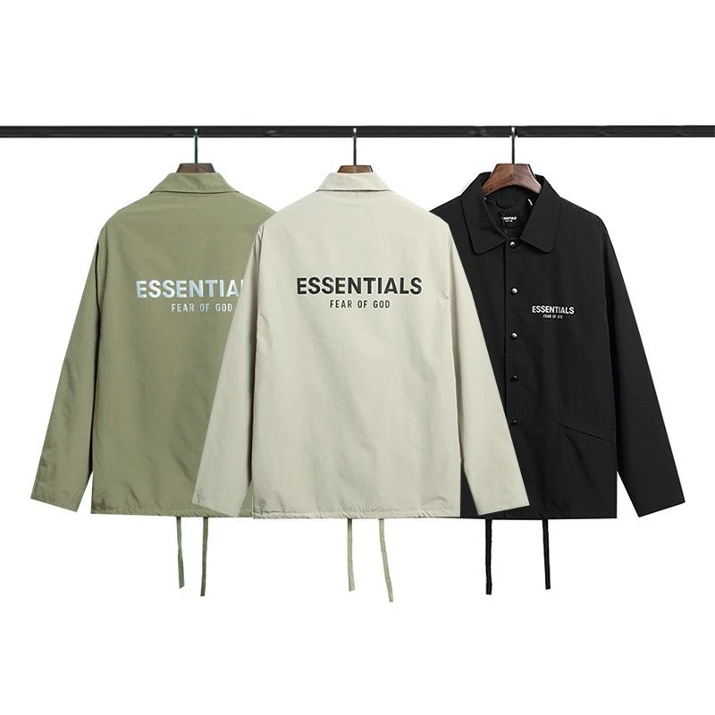 Essentials Coach Jacket Beige Casual Outerwear