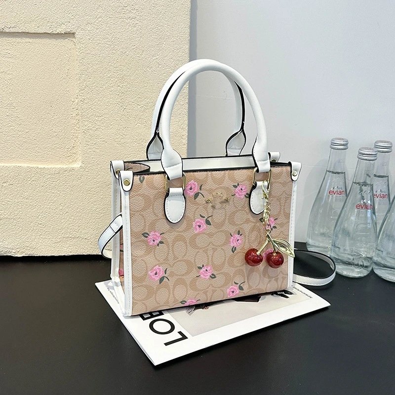Coach Mini Daisy Beige Floral Handbag