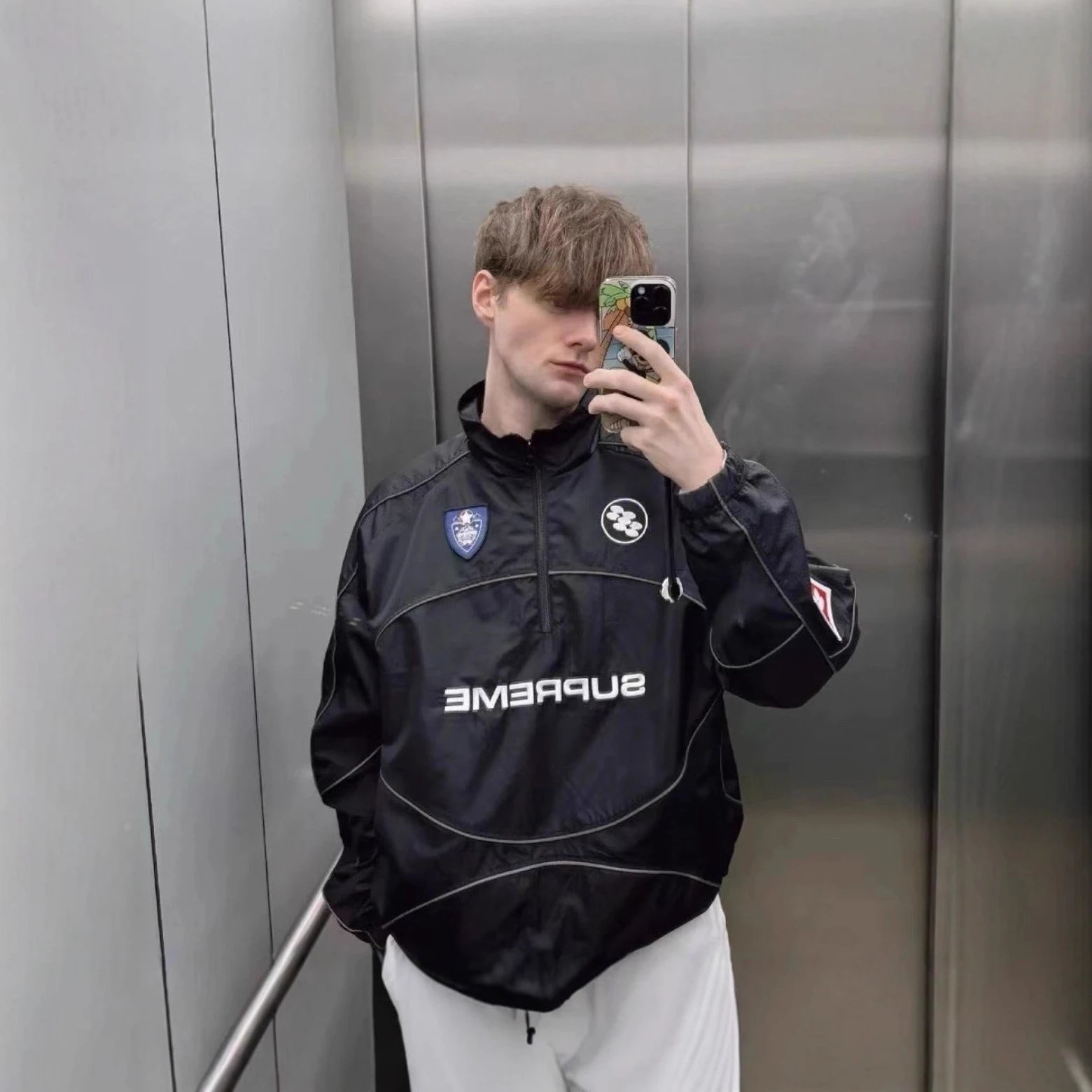 Supreme Black Windbreaker Jacket